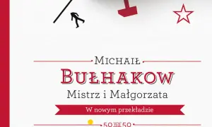 Grafika z napisem "Michaił Bułhakow Mistrz i Małgorzata" i elementami graficznymi.