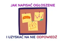 Tablica z ogłoszeniami: karteczki z napisem "ATTENTION", strzałkami i znakiem ostrzegawczym.