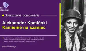 Czarno-białe zdjęcie młodej kobiety w hełmie wojskowym, obok tekst.