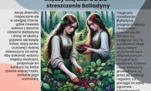 Dwie młode kobiety w strojach ludowych zbierają maliny w lesie.