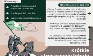 Ilustracja przedstawia grupę ludzi wspinających się na górę i wciągających flagę z gołębicą pokoju.