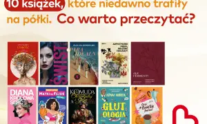 Kolaż okładek książek, w tym portret starszej kobiety, kobiety z burzą włosów, grupy ludzi na plaży i innych.
