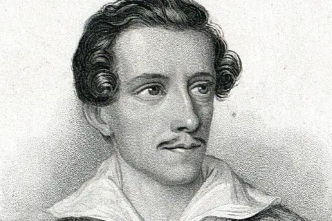 Portret Juliusza Słowackiego, polskiego poety epoki romantyzmu.