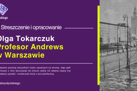 Streszczenie opowiadania "Profesor Andrews w Warszawie" Olgi Tokarczuk na tle historycznej panoramy miasta.