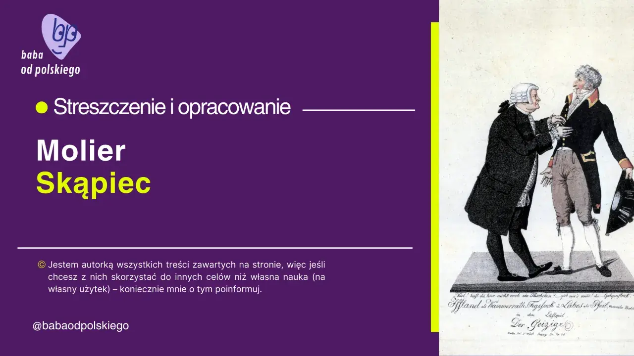 Ilustracja przedstawia dwie postacie w strojach z epoki, jedną z peruką, drugą w mundurze.