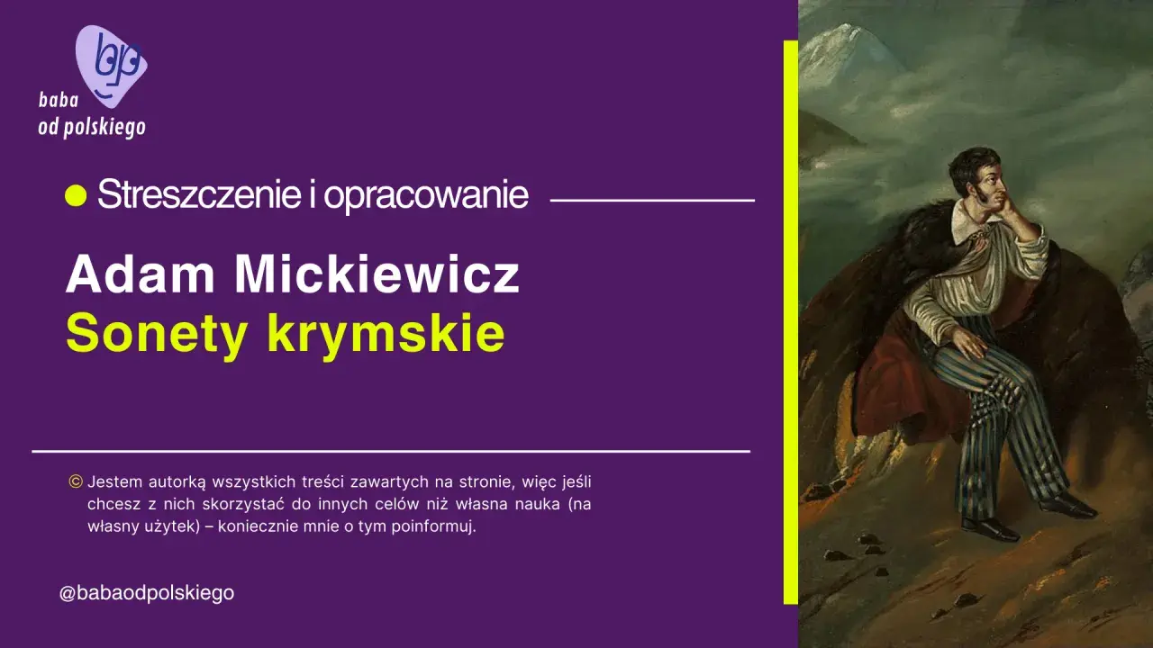 Portret Adama Mickiewicza na tle górskiego krajobrazu.